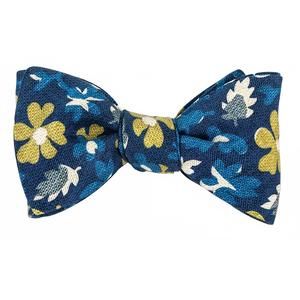 NEW R. HANAUER men's walham floral bow tie in navy